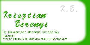 krisztian berenyi business card