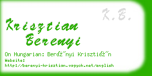 krisztian berenyi business card